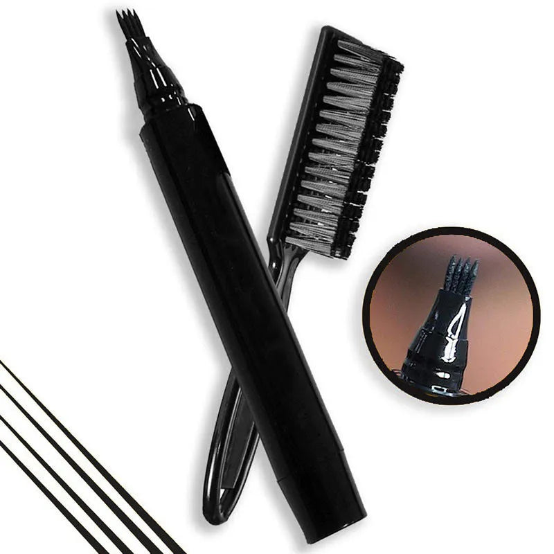 Four-pronged Beard Pen Beard Filling Pen Beard Pencil And Beard Brush Combination - Bellarte Enchanté Four-pronged Beard Pen Beard Filling Pen Beard Pencil And Beard Brush Combination